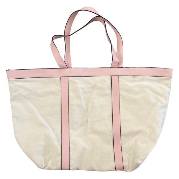 VICTORIA’S SECRET • Pink & Cream Studded Tote Shoulder Bag Purse - Picture 3 of 6